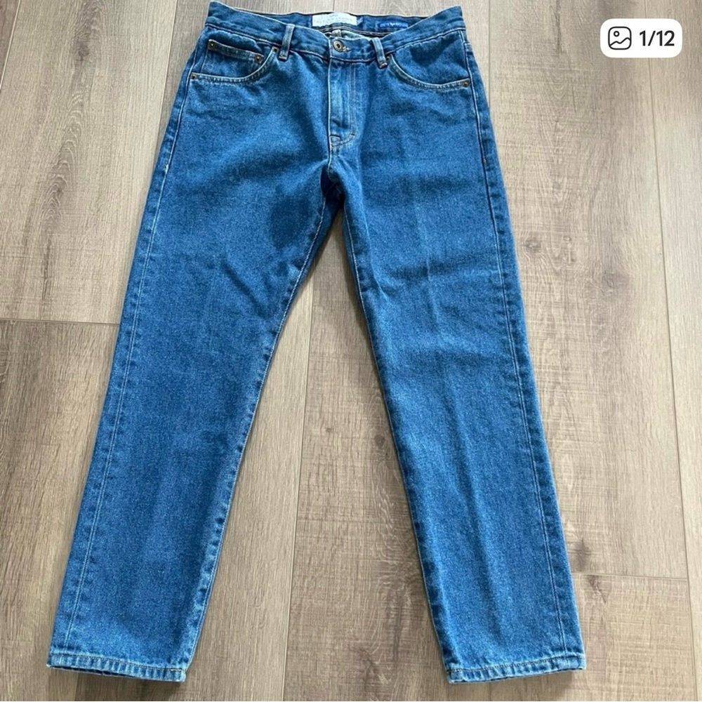Peter Manning NYC Blue Denim Jeans Mens 30W 28L Slim Fit Med Wash‎